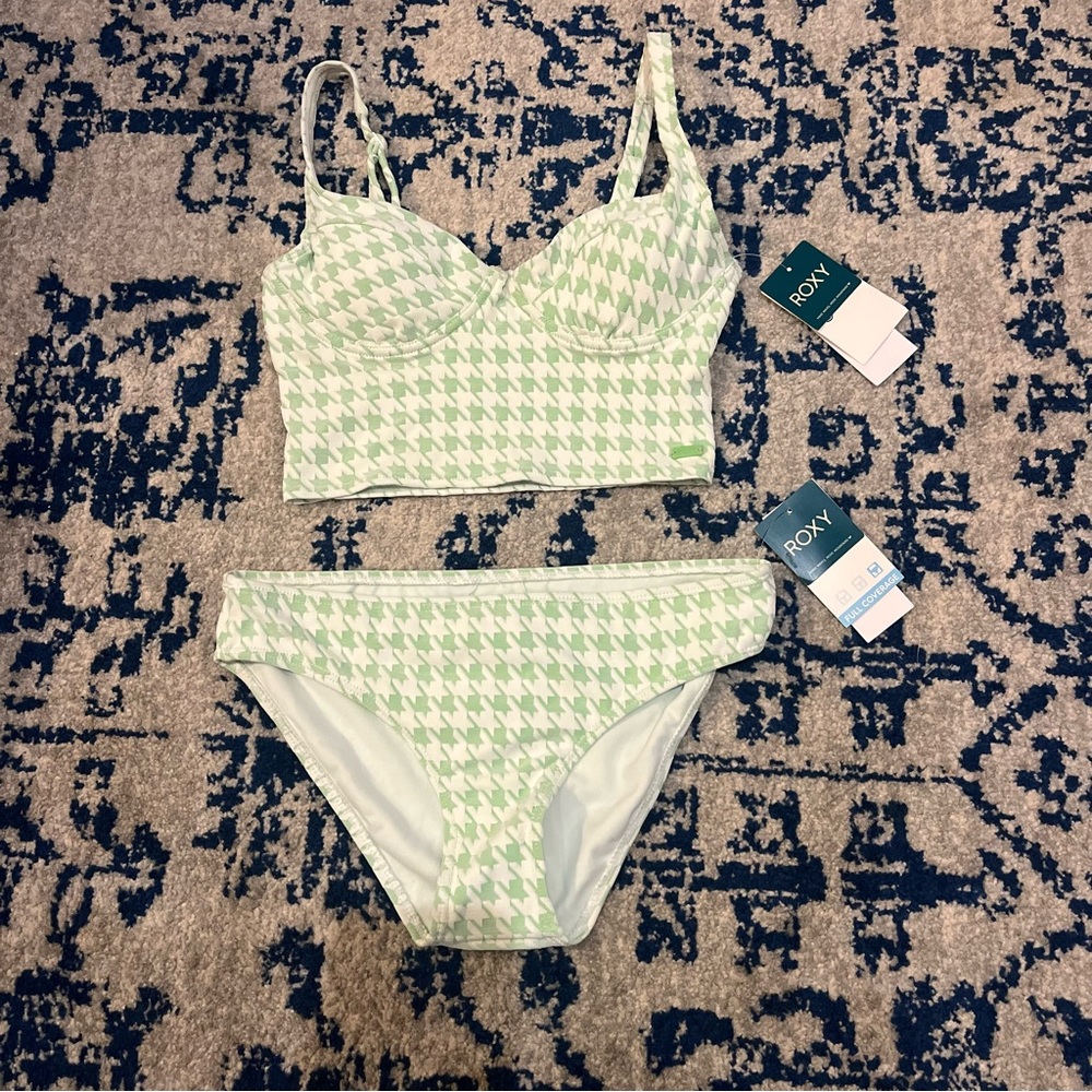 New Roxy Check It Bikini Top